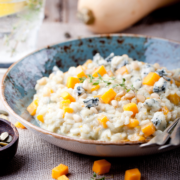 Risoto de abóbora com gorgonzola
