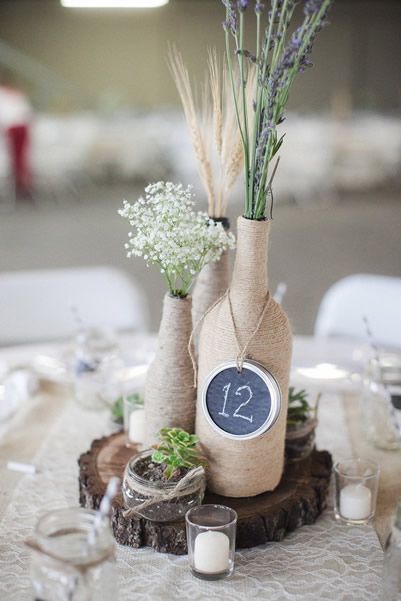 Garrafas na decoração de casamento