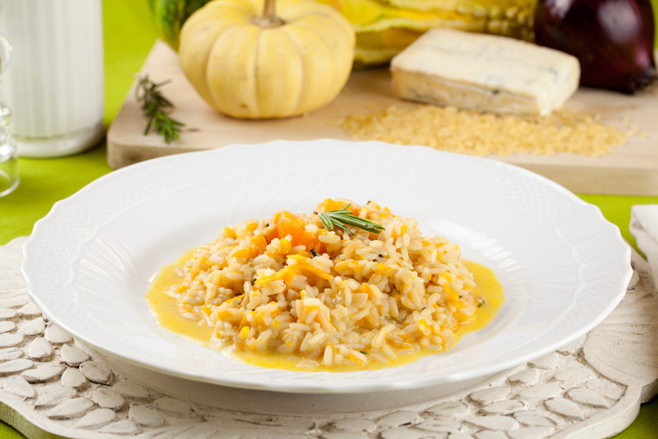 Risoto de abóbora com gorgonzola